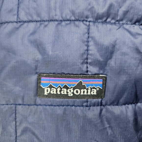 Patagonia Blue PrimaLoft Full Zip Insulated Zip Pockets Puffer Jacket Kids 10 M - Picture 12 of 16